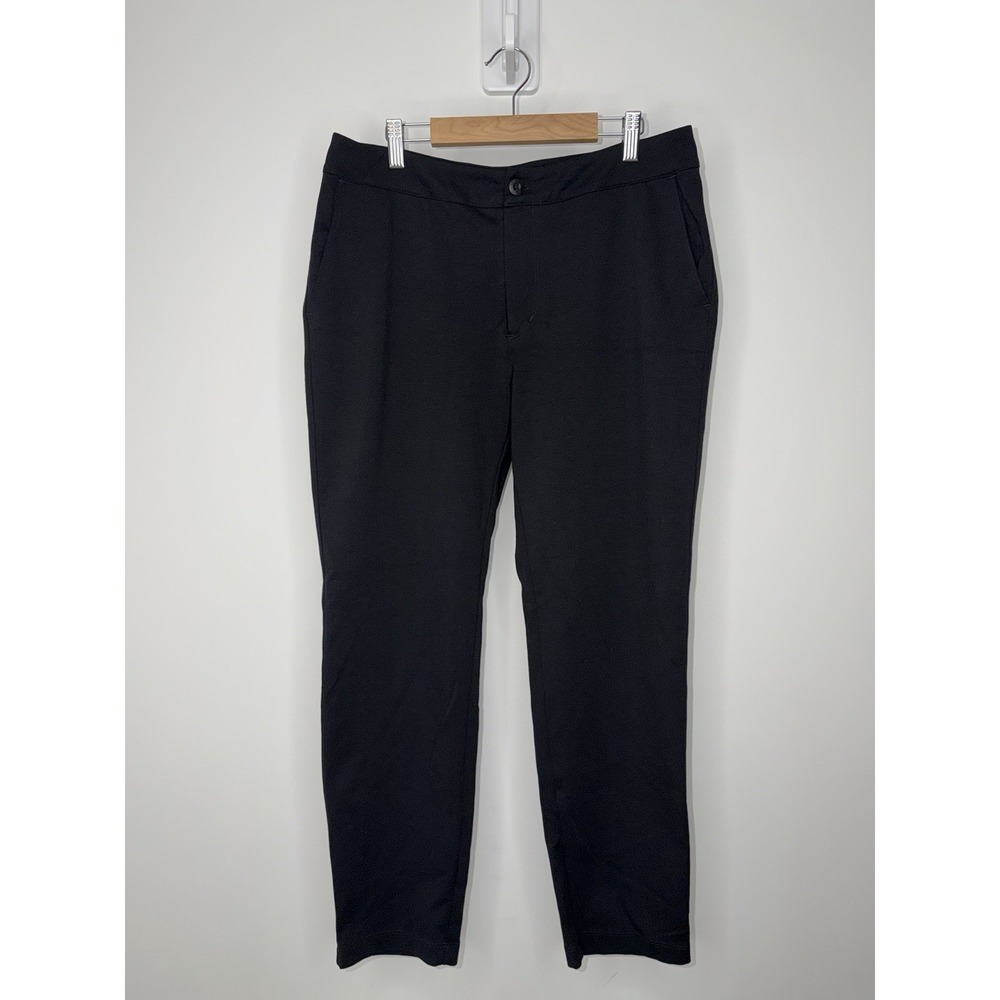 American Giant Ponte Trouser Pants Womens 12 Black Slim Stretch Work Office USA